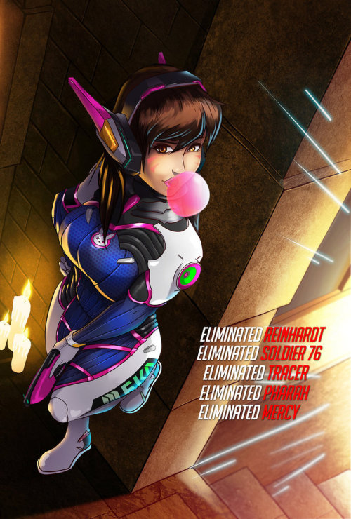 overwatch-fan-art: D.va! Play of the game!!! by Teban1983