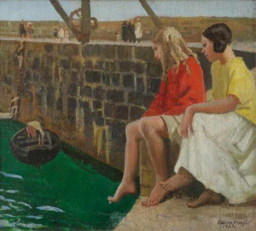 artist-laura-knight:Two Girls by a Jetty, 1922, Laura Knightwww.wikiart.org/en/laura-knight/