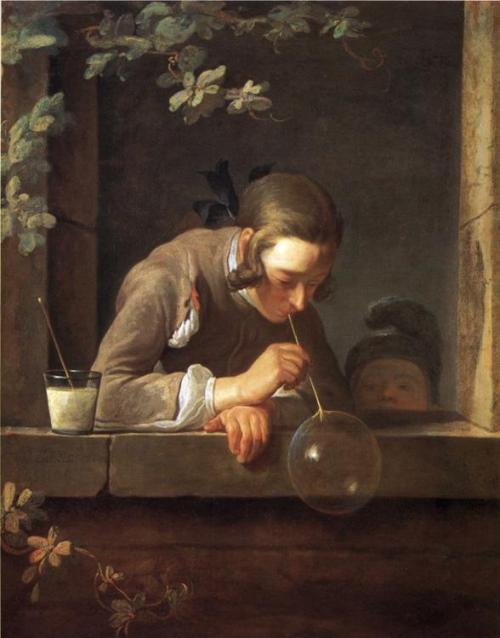 Soap Bubbles (c.1733-34) Jean-Baptiste-Siméon Chardin / Boy Blowing Bubbles (1867), Édouard Manet / 