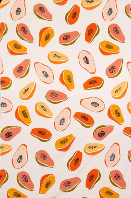 patternvomit:Papaya print beach towel from Indigo