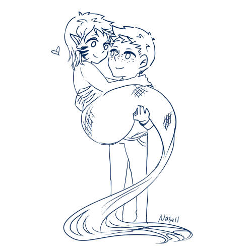 nasell:  mermaid!cas & Dean ＜＜(ﾟ∀ﾟ)＞＞