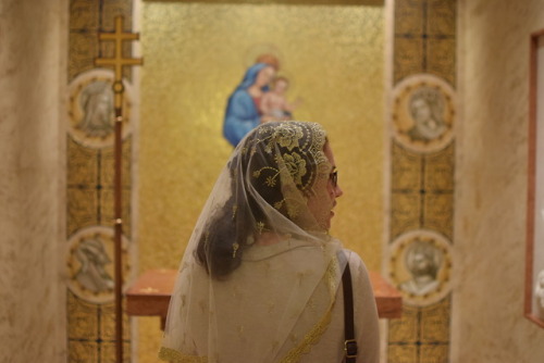 Veil: Our Lady of Guadalupe (Ivory & Gold) by Evintage VeilsModel: @lipstick-stains-on-lace-veil