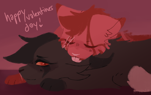 wormpaw: happy valentines day, from lightning and will in @boneslikebarerootsrp! they’re messy