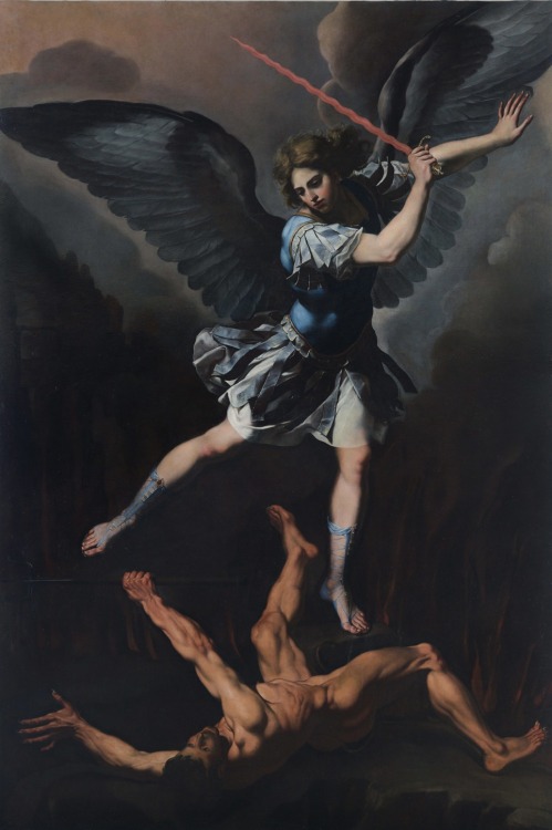 thisblueboy:  Francesco Cozza (Stilo, Calabria 1605-1682 Rome), The Saint Archangel Michael fighting with the Devil, ca.1650s, Museum of the city of Rome 