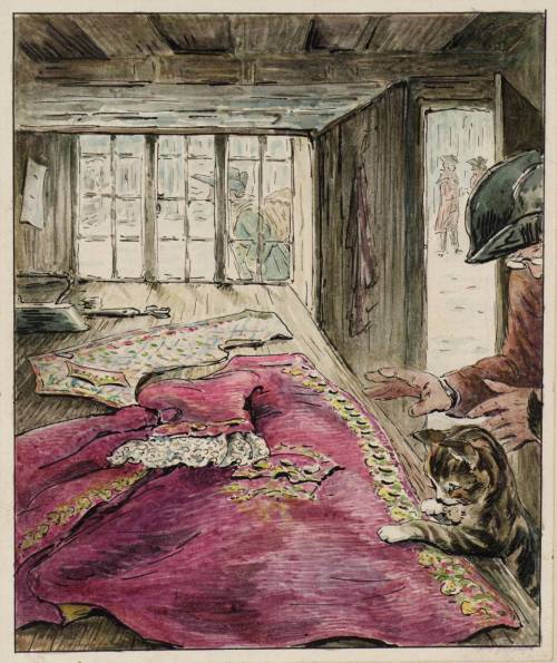 artmastered:Helen Beatrix Potter, various illustrations for The Tailor of Gloucester, c.1902, ink, w