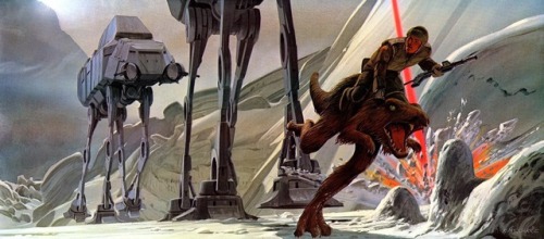 Ralph McQuarrie art for the Battle of Hoth. From The Empire Strikes Back (1980).