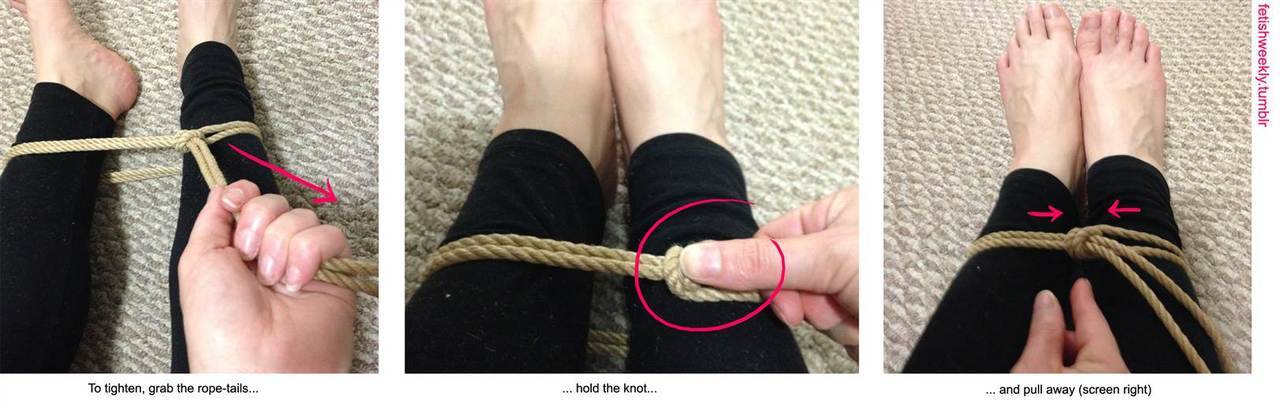 fetishweekly:  Shibari Tutorial: Ankle or Wrist Slip Knot Restraint♥ Always practice