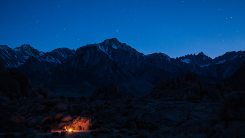 Campfire coffee and winter stars(These guys loved each other.)