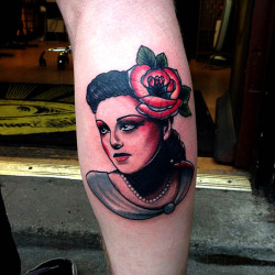 thievinggenius:  Tattoo done by Mike Stockings.