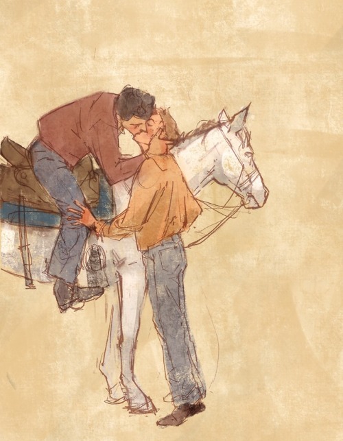 archiought:another au for deancas day - Wrangler!cas and driver!dean doin the smooch