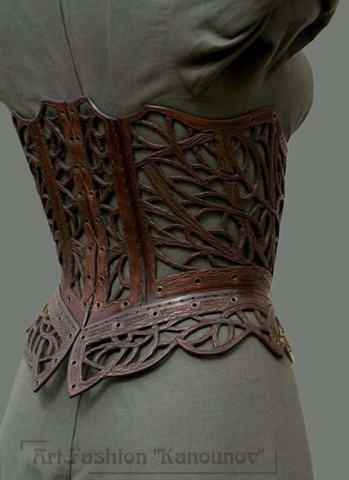 Leather corsets by Andrew Kanounov