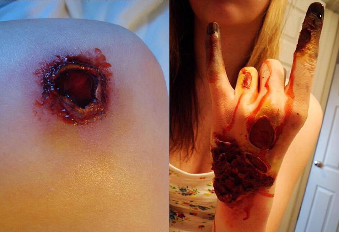 I miss being huge into gore and SFX makeup 😭 This isn&rsquo;t my best work