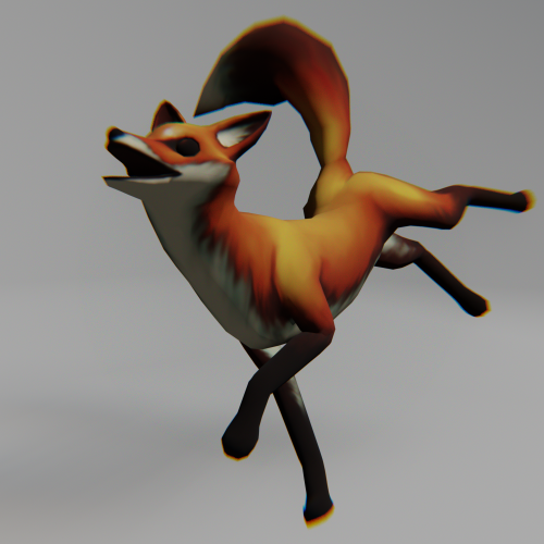 bf told me to make a fox in blender so here’s some test renders with automatic weights 