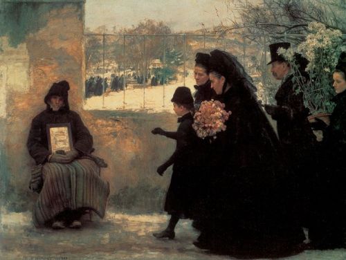 oldpaintings:All Saints’ Day, 1888 by Émile Friant (French, 1863–1932)