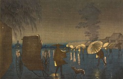 magictransistor:  Kobayashi Kiyochika, Night Rain. 1880.