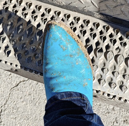 Work Boots Covered In Mud And Manure
