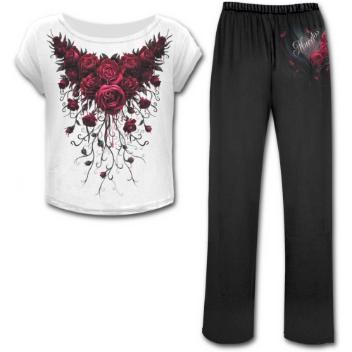 Pyjamas have never been so goth <3 We love this new Gothic 4 piece pyjama set from Spiral Clothin