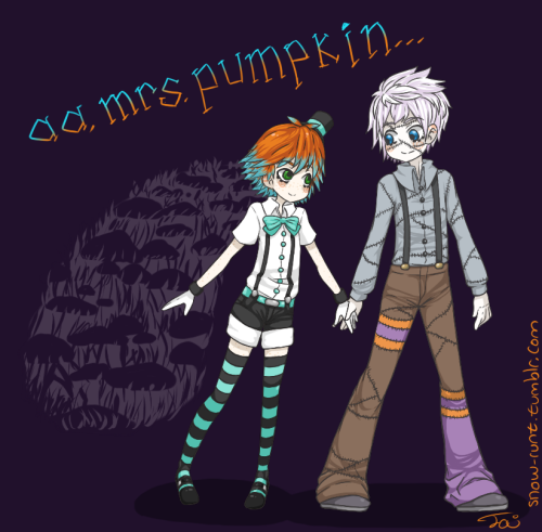 snow-runt:"Ah, Mrs. Pumpkin! Here I have arrived now to welcome you!" Happy Halloween Hija