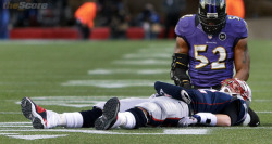 thescore:  Pic: Ray Lewis consoles his latest victim, Tom Brady. 