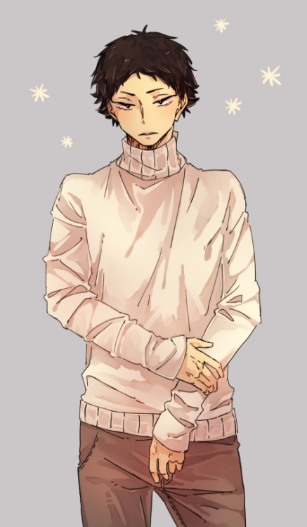 banakiri: I had a dream the other night that akaashi wore a white turtleneck and it made me d-doki