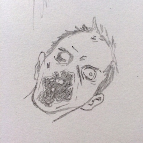 Sketchin’ for a horror comic.