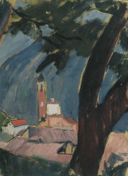 blastedheath:  Paul Basilius Barth (Swiss, 1882-1955), Carona, 1919. Oil on cardboard, 45 x 32 cm. 