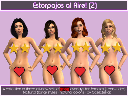 blueheavensims: Happy Friday!  More estorpajos, this time in bushier, more natural styles.Estor