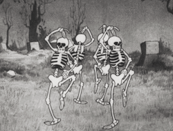 Dancing skeletons. | via Tumblr on We Heart