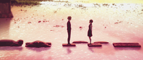 Tamako Love Story - Tamako and Mochizou in water scenery