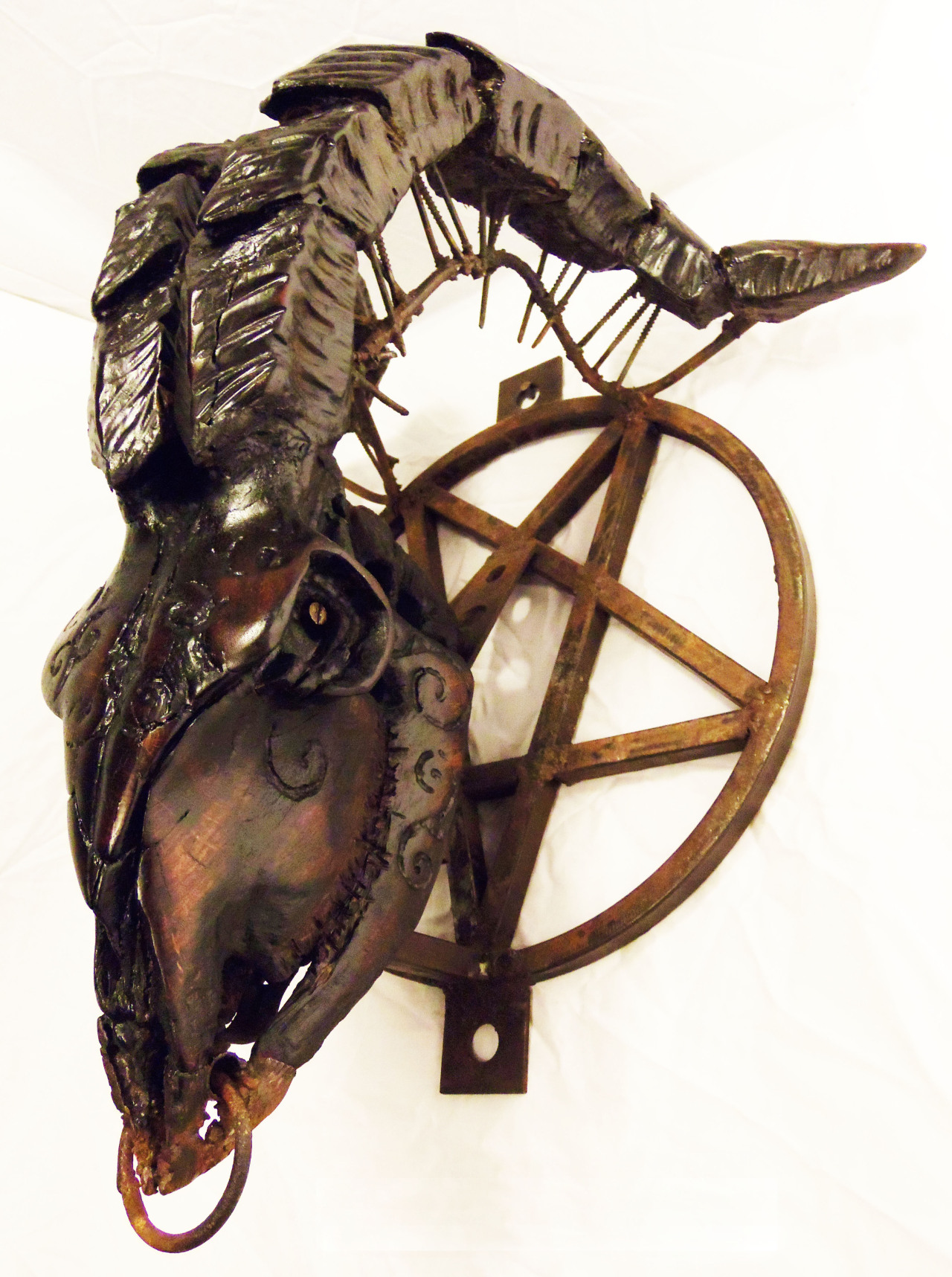 sacrificialskarricide:  Capra Satanicus Hircus no.2 Wood, Metal 2013  Killian Skarr