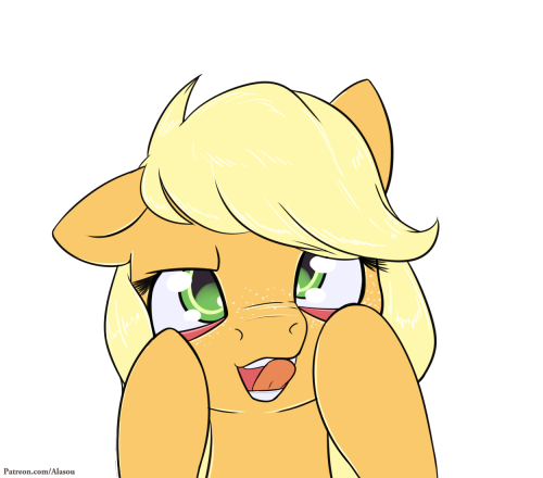 alasou:Silly pony This week will be a series of portraits of the mane 6 doing silly faces.I tried to keep it cute and not extreme. drawn for patreon the 26-04-2016x3 Silly applepone~ <3