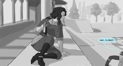 patronustrip: BONUS: Good luck kissHeadcanon #2 Korra will never play any game or go in any adventure without a good luck kiss from Asami. Why? Because she is a PUPPY. Enjoy,patronustrip 