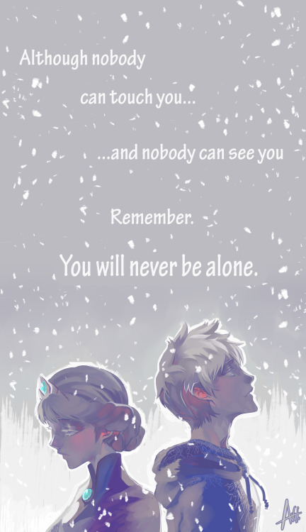 angyechu:

First drawing of 2014  I really love the idea that Elsa and Jack know each other ^^ ♥♥ #jack frost#elsa#fanart