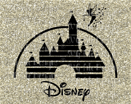 Disney Castle with Tinkerbell Disneyland Disneyworld Vacation Vinyl Shirt Decal Cutting File in Svg 