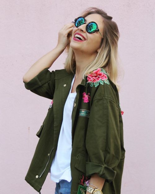 zafulfashion: 【How blogger style Embroidered A-Line Jacket 】 Style by@mag_amiudadossaltosaltos 