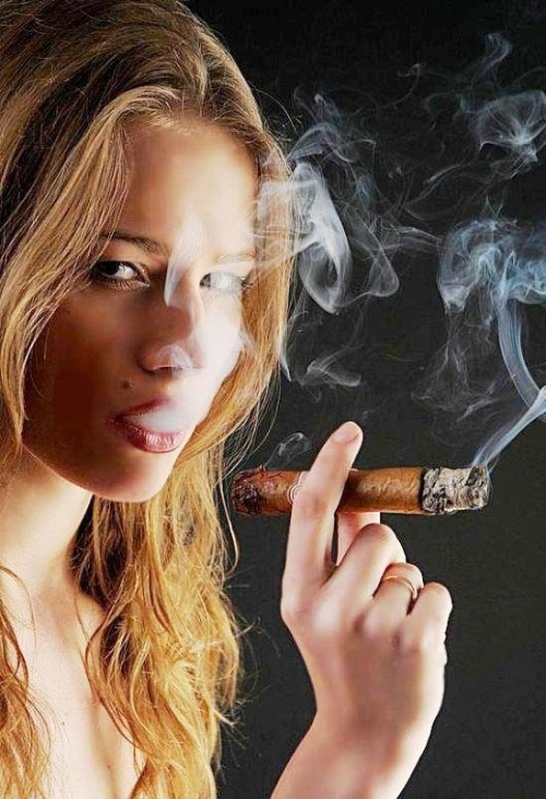 woman and cigar