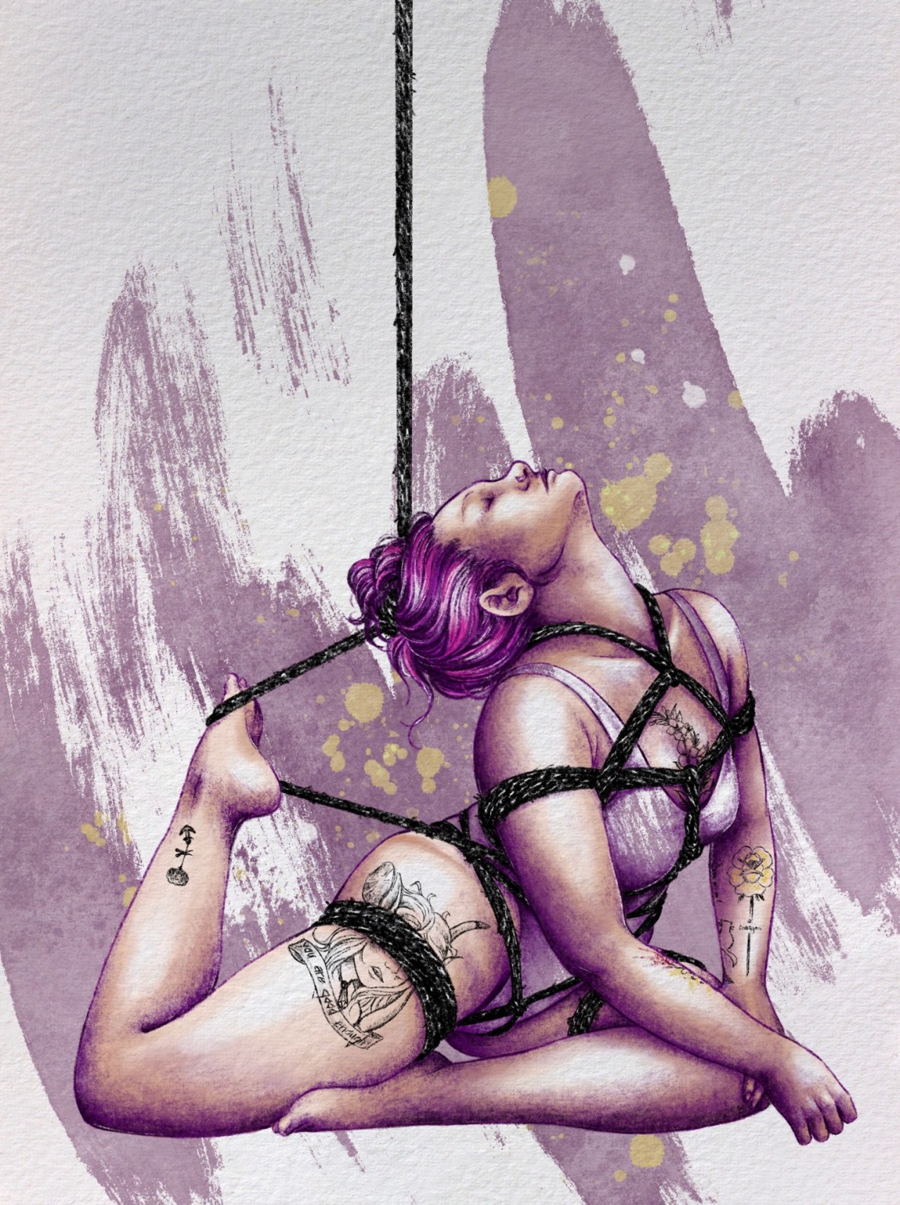 daniellasalamao:- Shibari Commission 🖤💜 - - Commissions are open! (Please read my fixed post)