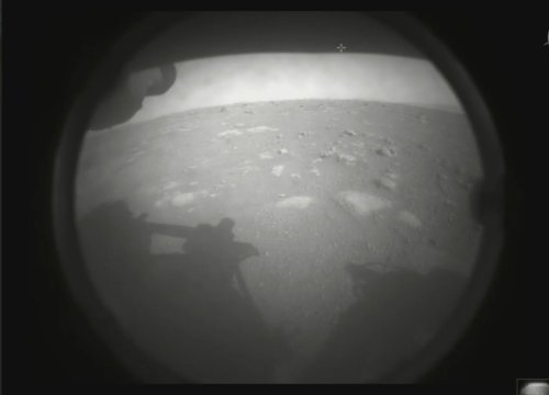 space-pics:Hello, world. My first look at my forever home. - NASA’s Perseverance Mars Rover