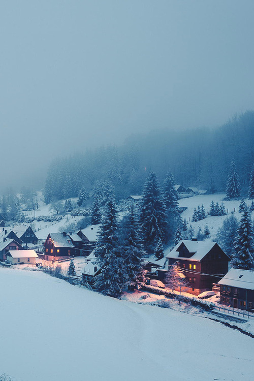 bluepueblo:  Snowy Night, Vesser, Germany photo via luvfrtravel 