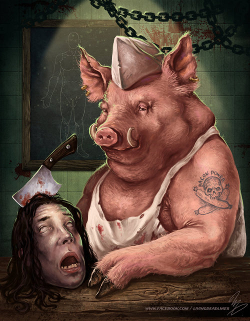 pixelated-nightmares:  Butcher Pig by Ink-Fish