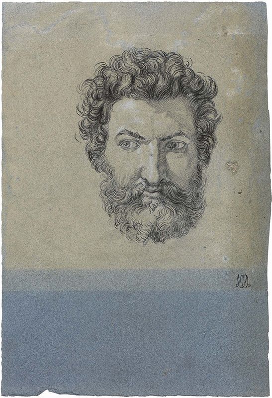 amare-habeo:Tommaso Minardi (Italian, 1787 – 1871)Study of expression of a bearded