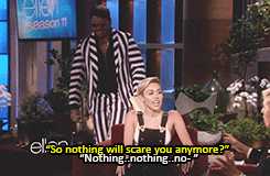 :  Ellen scares Miley 