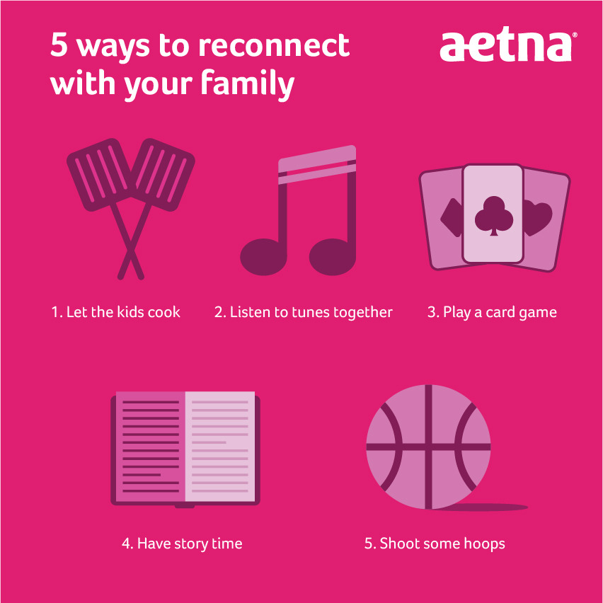 aetna:  Disconnect from your devices and #takeamoment with your family.