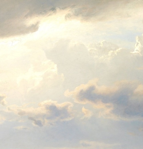 Details: (norwegian) Ved bredden av Chiemsee, 1871, by the master painter Hans Frederic Gude (1825–1