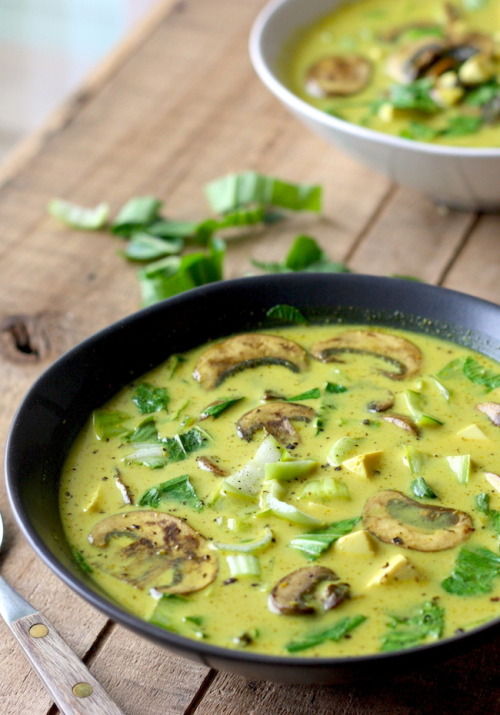 beautifulpicturesofhealthyfood: Thai Coconut Soup with Bok Choy &amp; Mushrooms…RECIPE