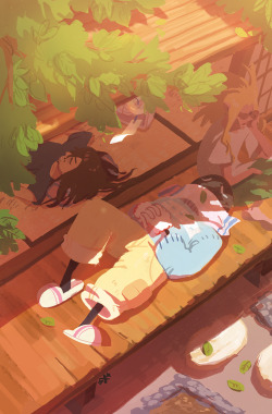 sssilkworms: a piece for Sun For All zine @sunforallbnha  just some teachers, resting in the sun, taking some time off school and hero work 