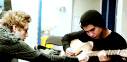 stilesdunbar:  Luke: Me and Michael were better than Calum at guitar.Calum: I tried so hard but I just never got there. 