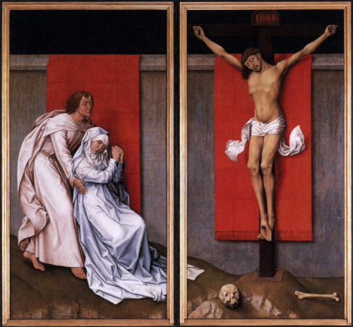 masterpiecedaily:  Rogier van der Weyden Crucifixion Diptych 1460 