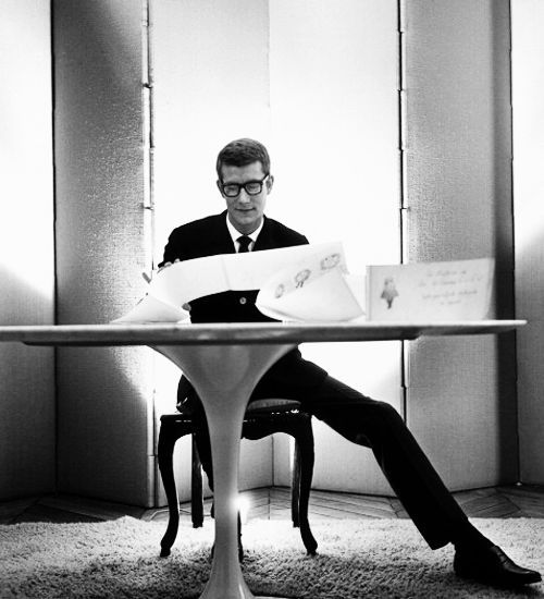 for-the-duke-of-paris:  polarbeardesire:  lassenmichsterben:  Yves St. Laurent sits at a Mid-Century Modern desk by Eero Saarinen pinterest.com  Rock on Yves Saint Laurent…   for-the-duke-of-paris