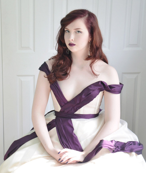 doxiequeen1:  It’s done! This didn’t come out quite like I had planned but I still really like it. If you haven’t been following the progress, this dress was inspired by my collection of miniature orchids. I wanted to create something simple and